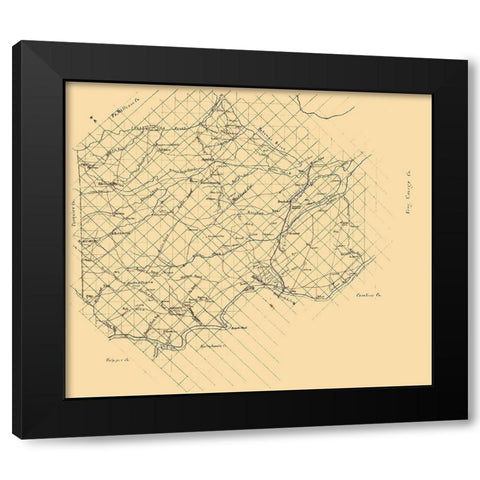 Stafford County Virginia - 1860 Black Modern Wood Framed Art Print with Double Matting by Unknown