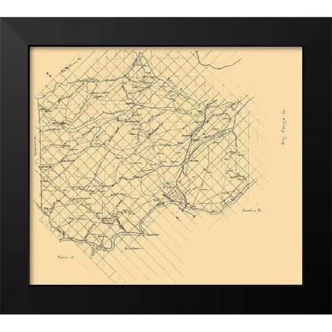 Stafford County Virginia - 1860 Black Modern Wood Framed Art Print by Unknown