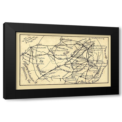 Virginia - Hotchkiss 1886 Black Modern Wood Framed Art Print with Double Matting by Hotchkiss