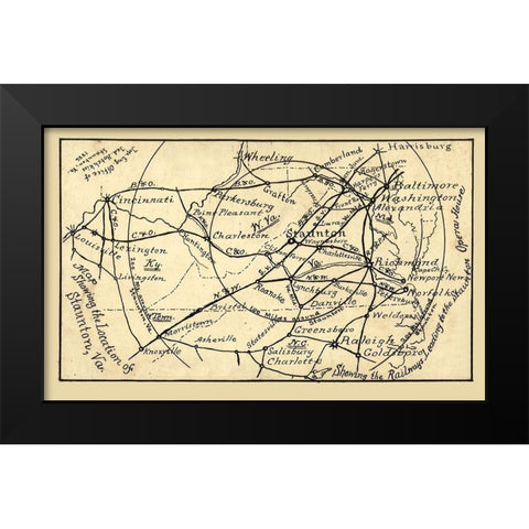 Virginia - Hotchkiss 1886 Black Modern Wood Framed Art Print by Hotchkiss