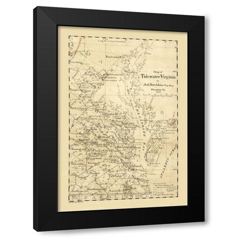 Virginia Tidewaters - Hotchkiss 1873 Black Modern Wood Framed Art Print by Hotchkiss