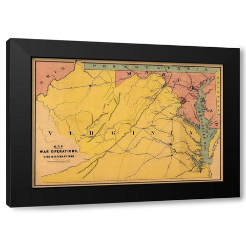 Virginia Maryland - Bufford 1861 Black Modern Wood Framed Art Print by Bufford