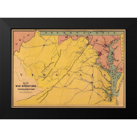 Virginia Maryland - Bufford 1861 Black Modern Wood Framed Art Print by Bufford