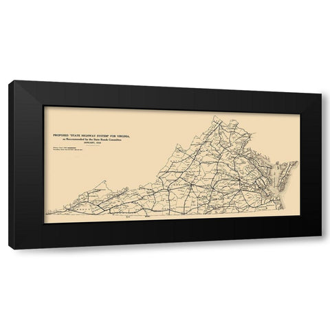 Virginia - 1918 Black Modern Wood Framed Art Print with Double Matting by Unknown
