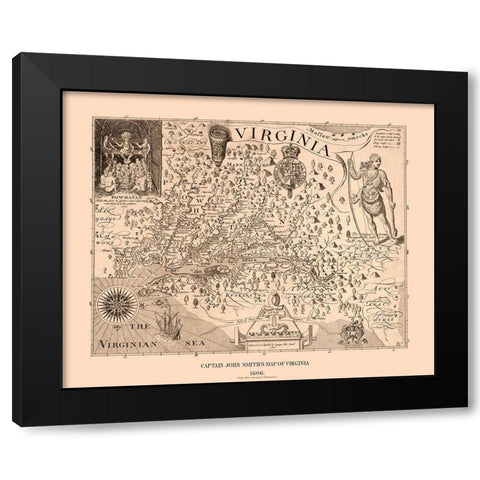 Virginia - 1900 Black Modern Wood Framed Art Print with Double Matting by Unknown