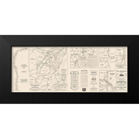 Virginia - 1912 Black Modern Wood Framed Art Print by Unknown