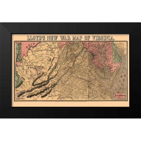 Virginia - Lloyd 1862 Black Modern Wood Framed Art Print by Lloyd