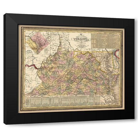 Virginia - Cowperthwait 1853 Black Modern Wood Framed Art Print with Double Matting by Cowperthwait