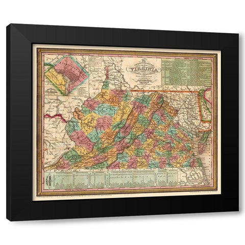 Virginia - Mitchell 1834 Black Modern Wood Framed Art Print by Mitchell