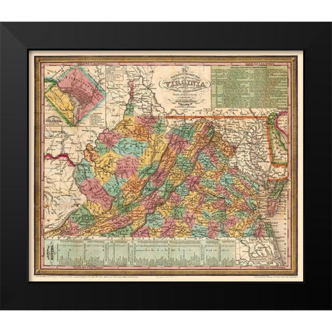 Virginia - Mitchell 1834 Black Modern Wood Framed Art Print by Mitchell