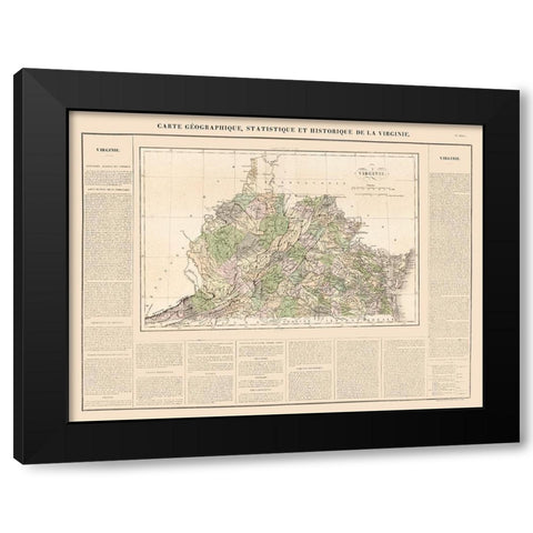 Virginia - 1825 Black Modern Wood Framed Art Print with Double Matting by Unknown