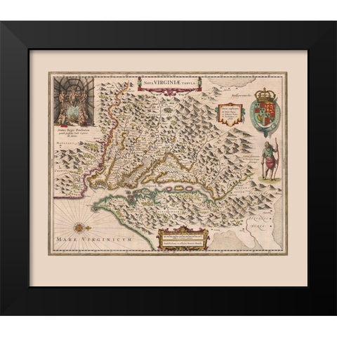 Virginia - 1644 Black Modern Wood Framed Art Print by Unknown