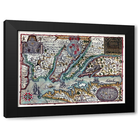 Virginia - 1636 Black Modern Wood Framed Art Print by Unknown