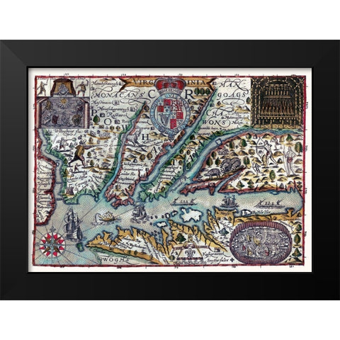 Virginia - 1636 Black Modern Wood Framed Art Print by Unknown