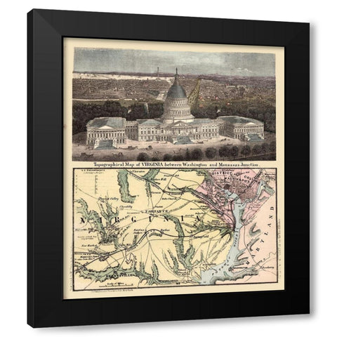 Virginia - Magnus 1861 Black Modern Wood Framed Art Print with Double Matting by Magnus