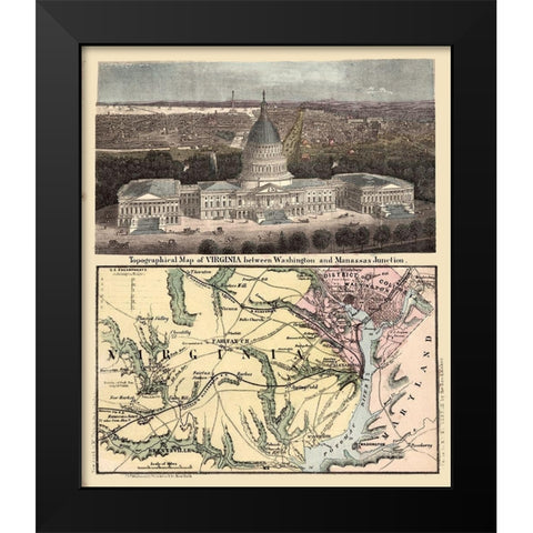 Virginia - Magnus 1861 Black Modern Wood Framed Art Print by Magnus