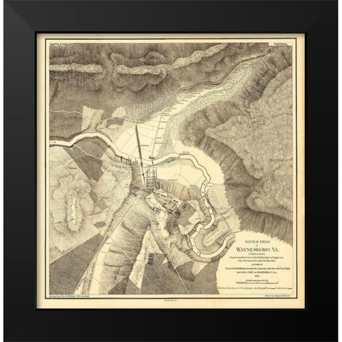 Waynesboro Virginia - Holland 1865 Black Modern Wood Framed Art Print by Holland