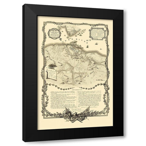 Yorktown Virginia - Tanner 1825 Black Modern Wood Framed Art Print by Tanner