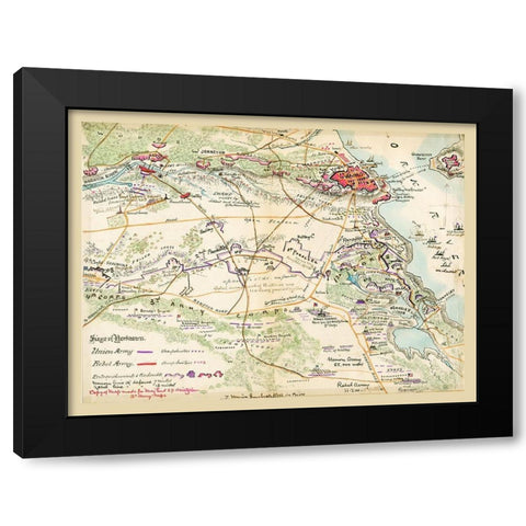 Yorktown Virginia - Heinitzelman 1862 Black Modern Wood Framed Art Print with Double Matting by Heinitzelman