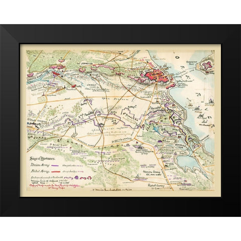 Yorktown Virginia - Heinitzelman 1862 Black Modern Wood Framed Art Print by Heinitzelman