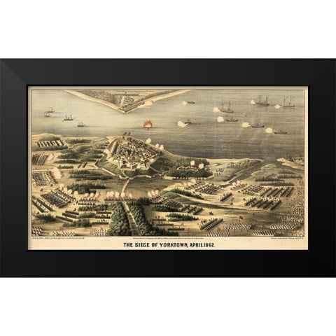 Yorktown Virginia - Worest 1862 Black Modern Wood Framed Art Print by Worest