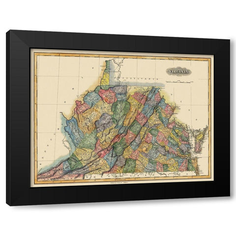 Virginia - Lucas 1823 Black Modern Wood Framed Art Print by Lucas
