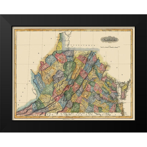 Virginia - Lucas 1823 Black Modern Wood Framed Art Print by Lucas