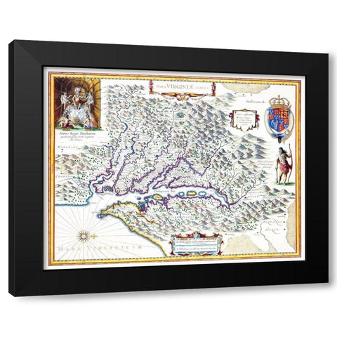 Virginia - 1636 Black Modern Wood Framed Art Print by Powhatan