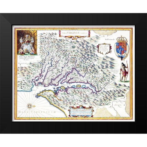 Virginia - 1636 Black Modern Wood Framed Art Print by Powhatan