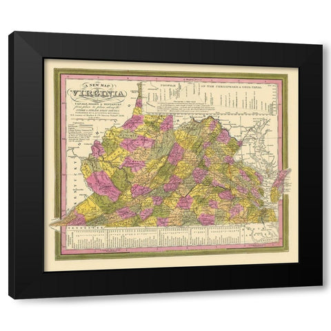 Virginia - Mitchell 1846 Black Modern Wood Framed Art Print by Mitchell