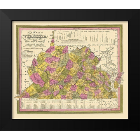 Virginia - Mitchell 1846 Black Modern Wood Framed Art Print by Mitchell