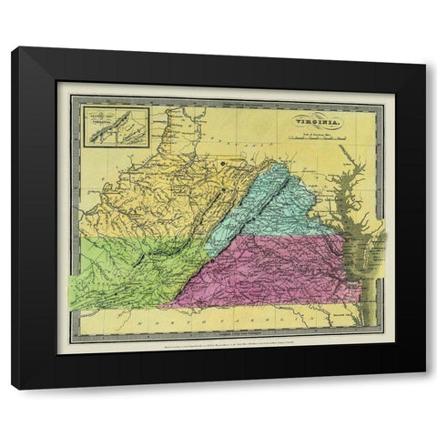 Virginia - Burr 1834 Black Modern Wood Framed Art Print with Double Matting by Burr