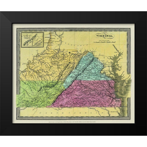 Virginia - Burr 1834 Black Modern Wood Framed Art Print by Burr