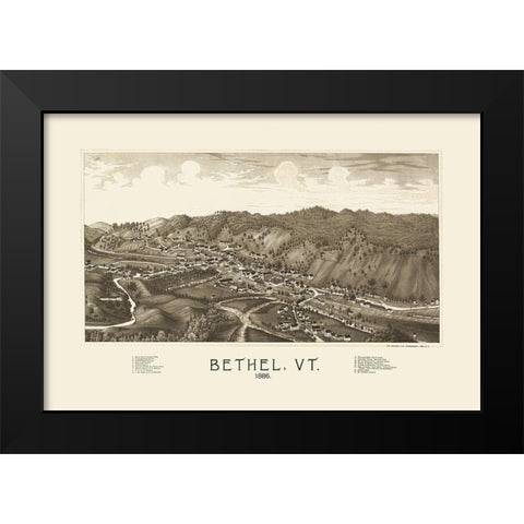 Bethel Vermont - Burleigh 1886 Black Modern Wood Framed Art Print by Burleigh