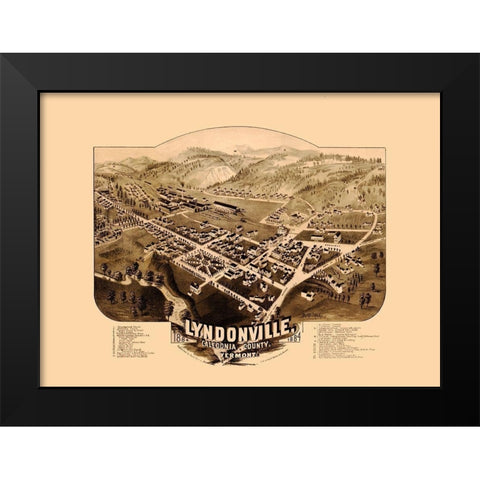 Lyndonville Vermont - Norris 1884 Black Modern Wood Framed Art Print by Norris