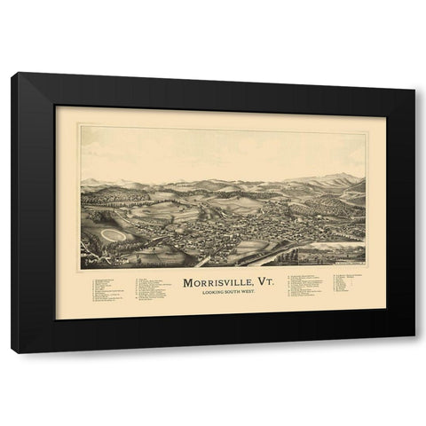 Morrisville Vermont - Norris 1889 Black Modern Wood Framed Art Print by Norris