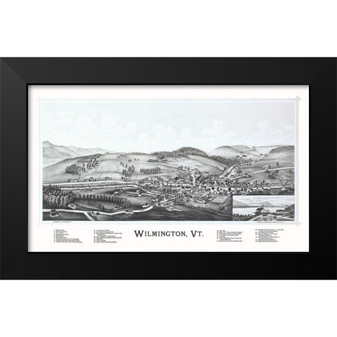 Wilmington Vermont - Burleigh 1891 Black Modern Wood Framed Art Print by Burleigh
