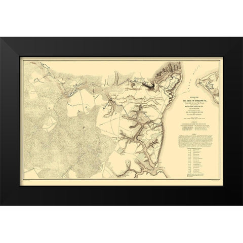 Yorktown Siege Virginia - Labbot 1862 Black Modern Wood Framed Art Print by Labbot