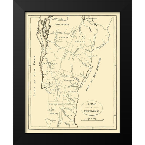 Vermont - Stockdale 1794 Black Modern Wood Framed Art Print by Stockdale