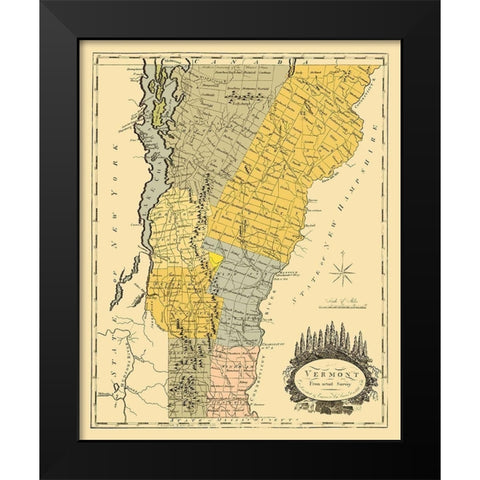 Vermont - Doolittle 1814 Black Modern Wood Framed Art Print by Doolittle