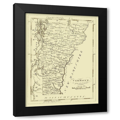 Vermont - Carey 1796 Black Modern Wood Framed Art Print by Carey