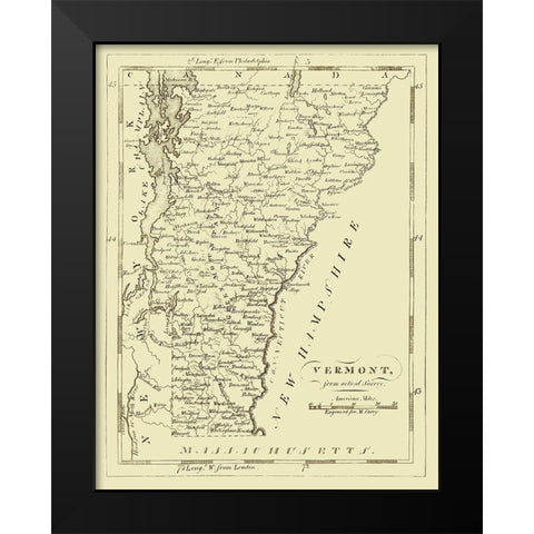 Vermont - Carey 1796 Black Modern Wood Framed Art Print by Carey