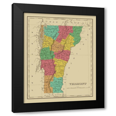 Vermont - Finley 1831 Black Modern Wood Framed Art Print with Double Matting by Finley
