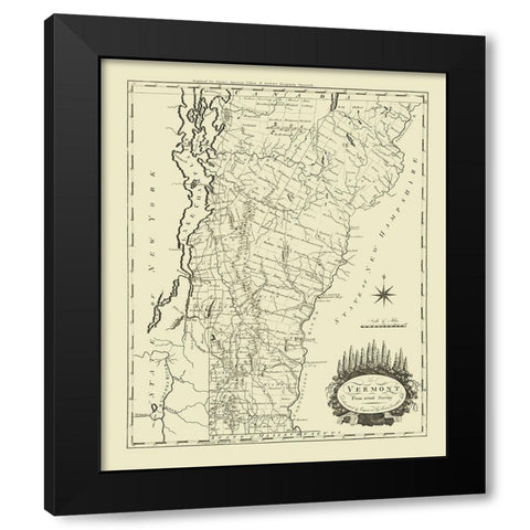 Vermont - Carey 1795 Black Modern Wood Framed Art Print by Carey