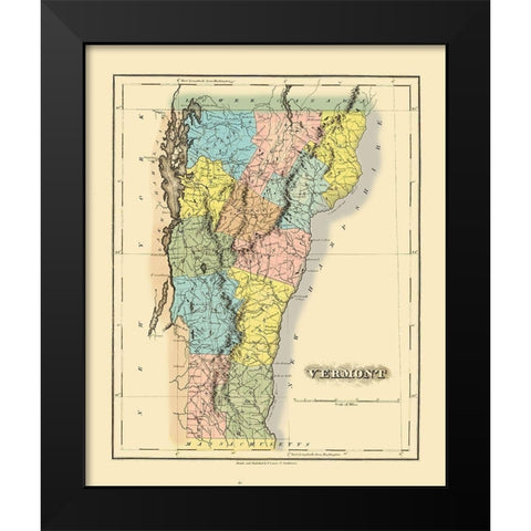 Vermont - Lucas 1822 Black Modern Wood Framed Art Print by Lucas