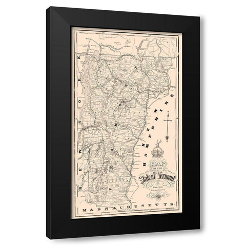 Vermont - Mc Kinley 1890 Black Modern Wood Framed Art Print with Double Matting by Mc Kinley