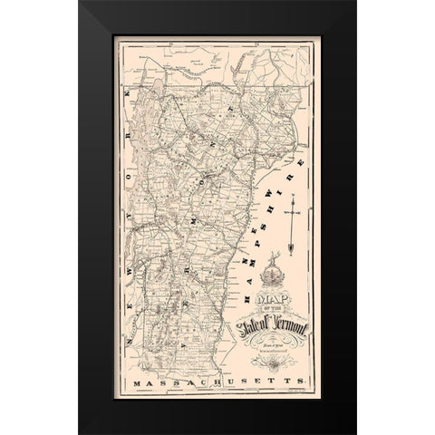 Vermont - Mc Kinley 1890 Black Modern Wood Framed Art Print by Mc Kinley
