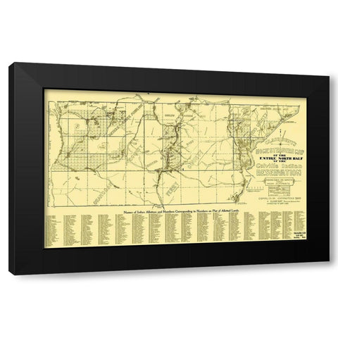 Colville Indian Reservation Northern Landowners Black Modern Wood Framed Art Print by Hunt