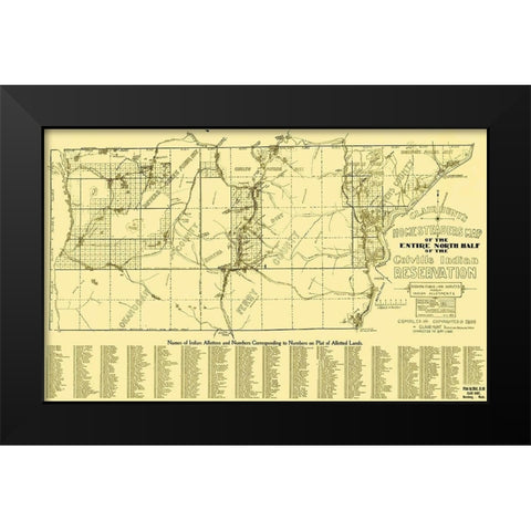 Colville Indian Reservation Northern Landowners Black Modern Wood Framed Art Print by Hunt