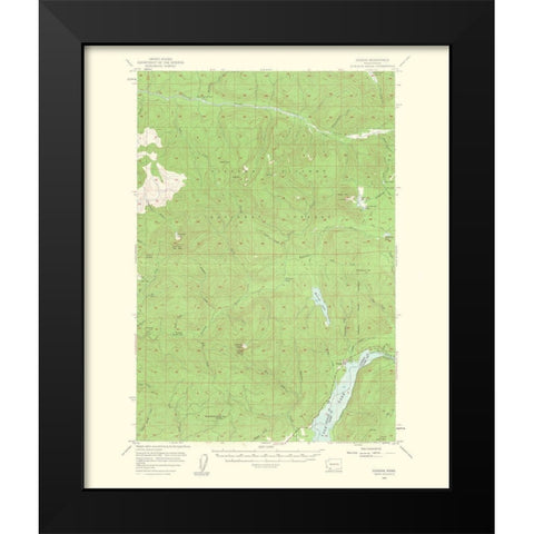 Cougar Washington Quad - USGS 1963 Black Modern Wood Framed Art Print by USGS
